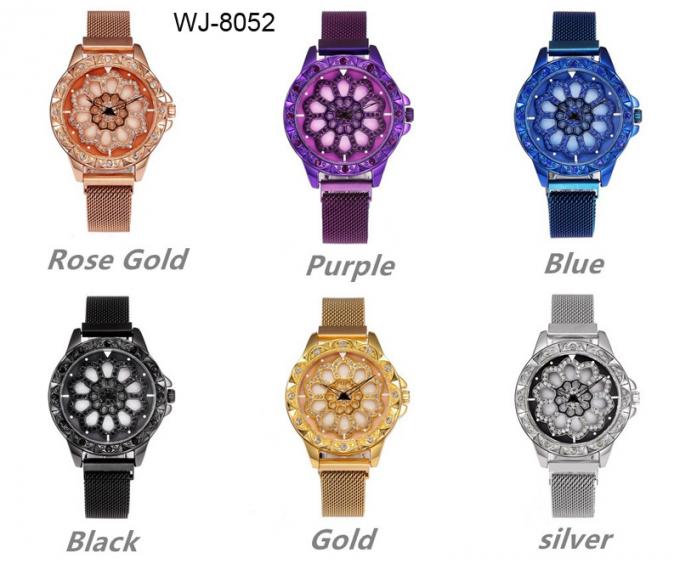 WJ-8359 Fashion Smart Purple 6 Colour Stainless Watch ساعت بند فلزی مغناطیسی