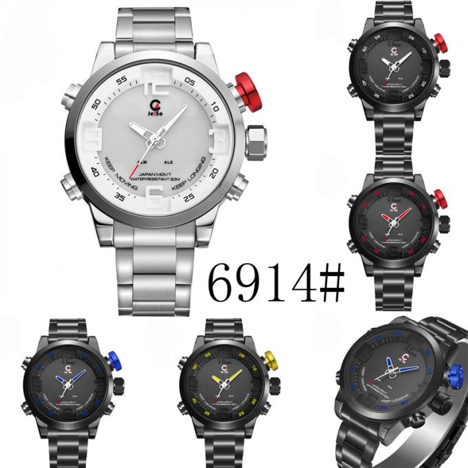 WJ-6308 Naviforce Day Date Quartz Handwatches نام تجاری ژاپن Movt مردانه ساعتهای ضد آب از جنس استیل ضدزنگ