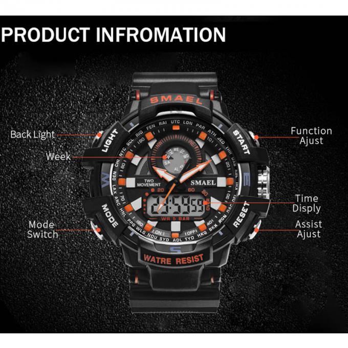 WJ-7398 مدل جدیدترین مدل مردانه ساعت مچی SMAEL ساعت مچی دیجیتال با مجهز به دیجیتال دستبند بزرگ سیلیکون ارزان قیمت قیمت گاه به گاه